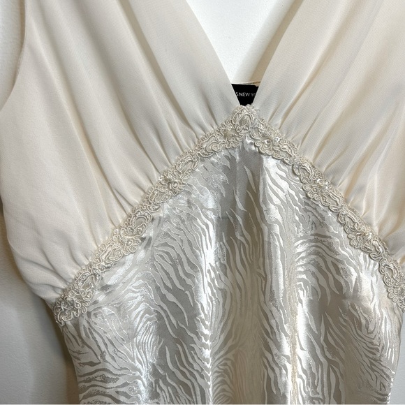 Vintage Jones New York Cream Satin Slip Midi Dress - Picture 2 of 5